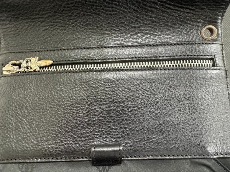 ウェーブウォレット クロスボタン ブラック ヘビーレザー - 商品写真 9/11