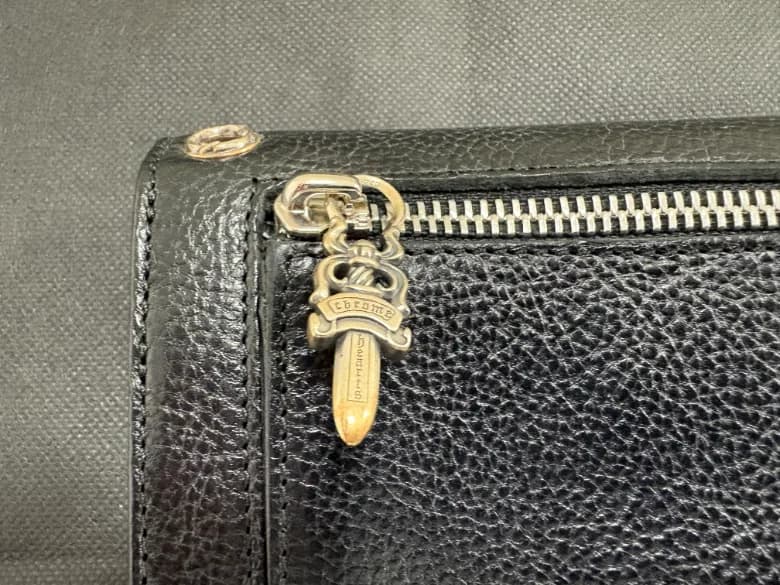 ウェーブウォレット クロスボタン ブラック ヘビーレザー - 商品写真 3/11