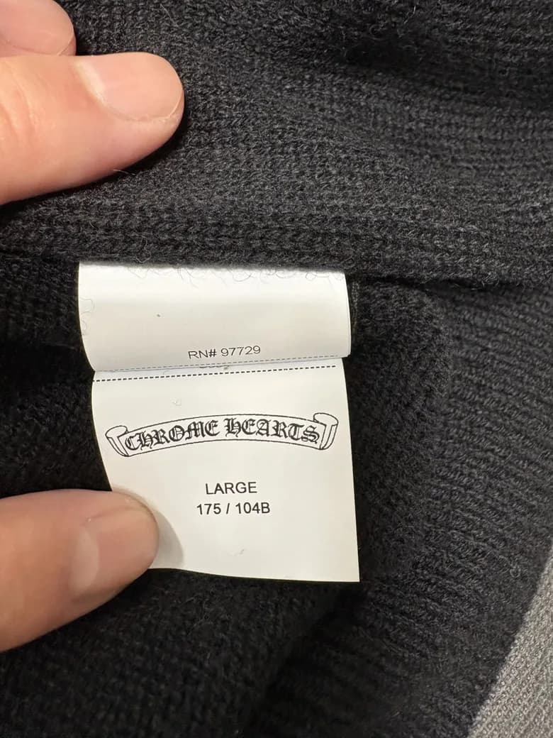 CHROME HEARTS クロスレザーパッチ ニットパーカー - 商品写真 8/9