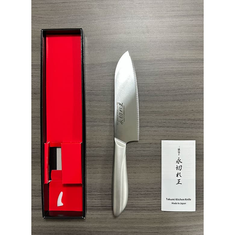 永く良い切れ味が続く特許技術 三徳 包丁 刃渡り165mm 軽量 モリブデンバナジウム鋼 オールステンレス 永切れ王 食洗機対応 燕三条 日本製 - 商品写真 6/6